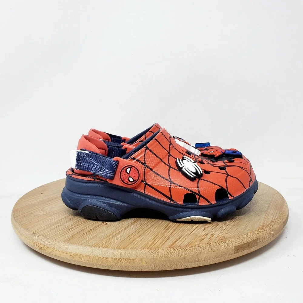 Crocs Spiderman Sandals Kids 8 Red Blue Marvel All Terrain Clog Boys Girls Shoes